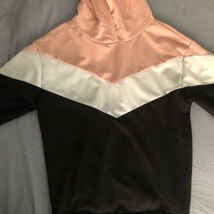 Pink white and black stripped jacket